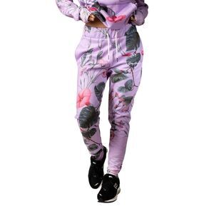 Hype Womens/Ladies Woven Scribble Lightweight Tapered Joggers / Lilac